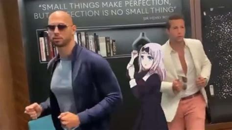 Andrew Tate dances with anime waifus in outrageous。